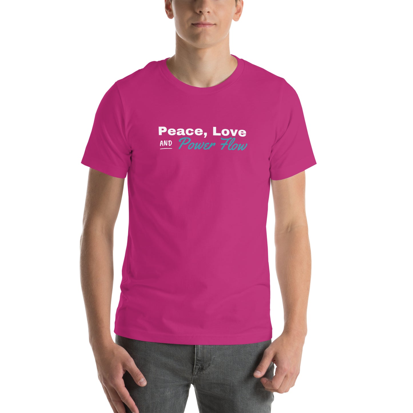 "Peace, Love and Power Flow" Unisex t-shirt