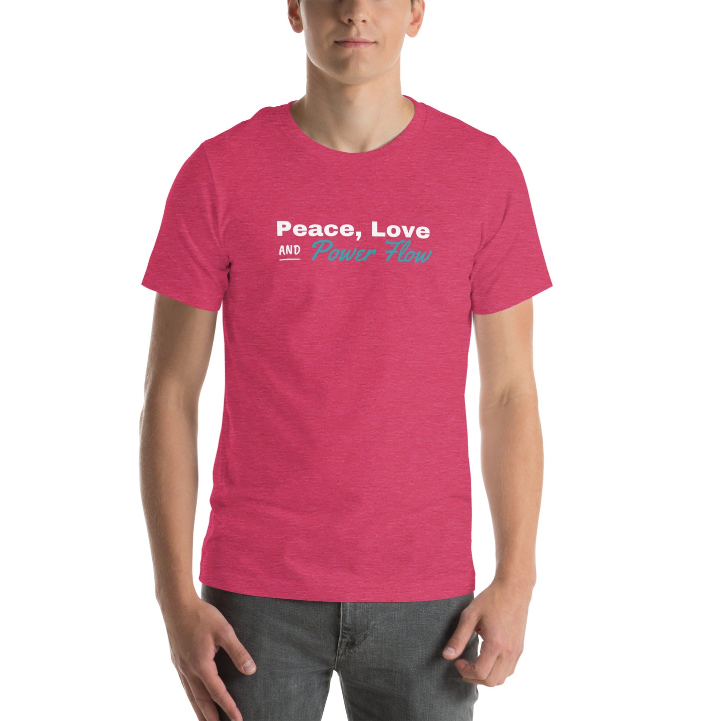 "Peace, Love and Power Flow" Unisex t-shirt