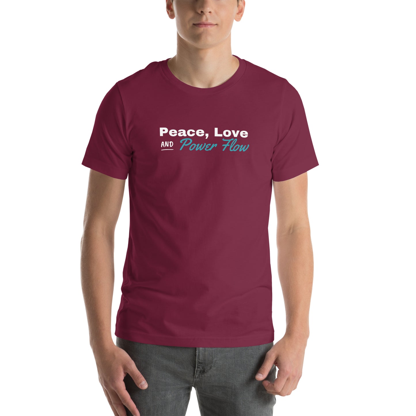 "Peace, Love and Power Flow" Unisex t-shirt
