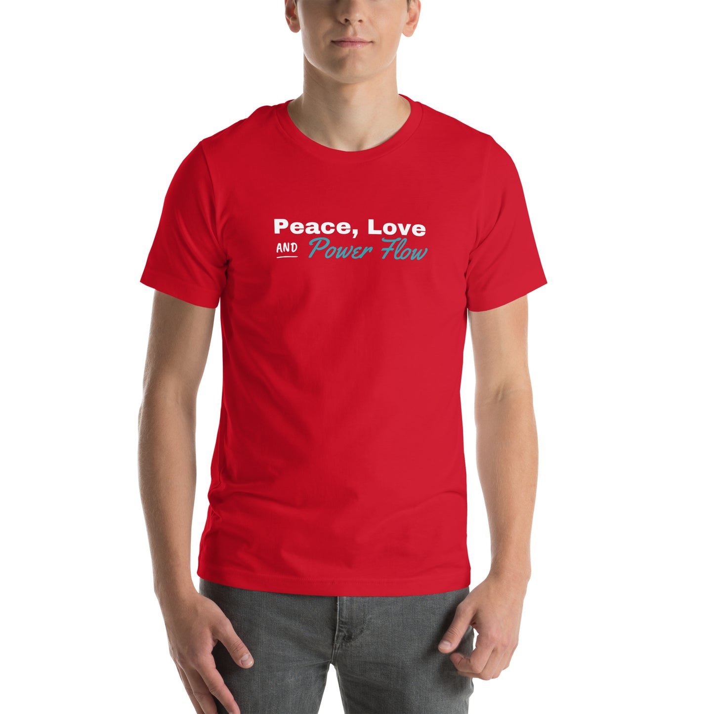 "Peace, Love and Power Flow" Unisex t-shirt