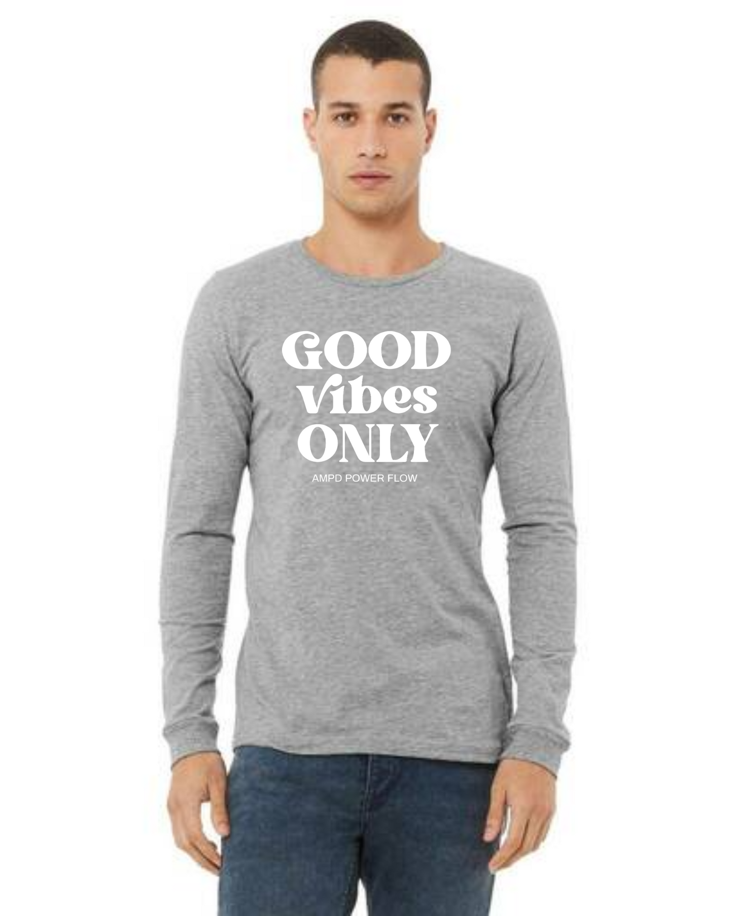 "Good Vibes Only" Unisex Jersey Long-Sleeve Tee