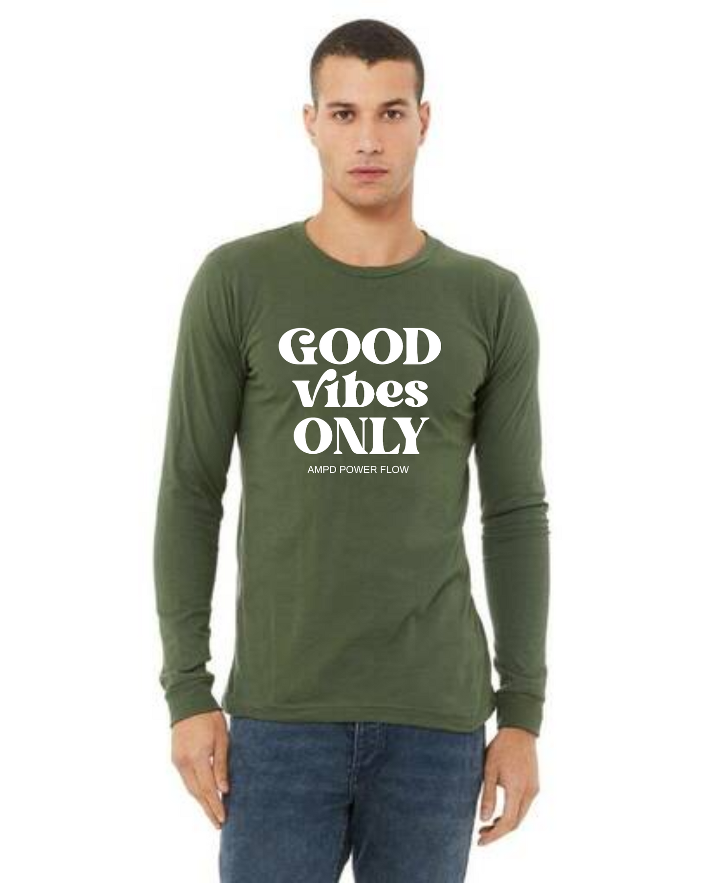 "Good Vibes Only" Unisex Jersey Long-Sleeve Tee