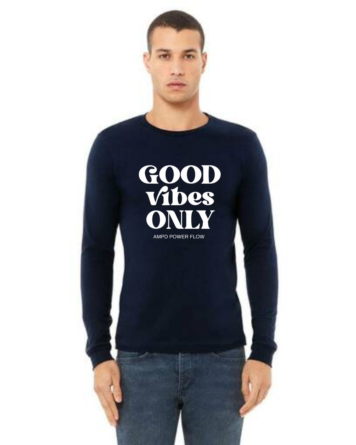 "Good Vibes Only" Unisex Jersey Long-Sleeve Tee