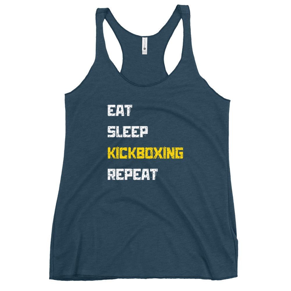 "Eat Sleep Kickboxing Repeat" Women's Racerback Tank