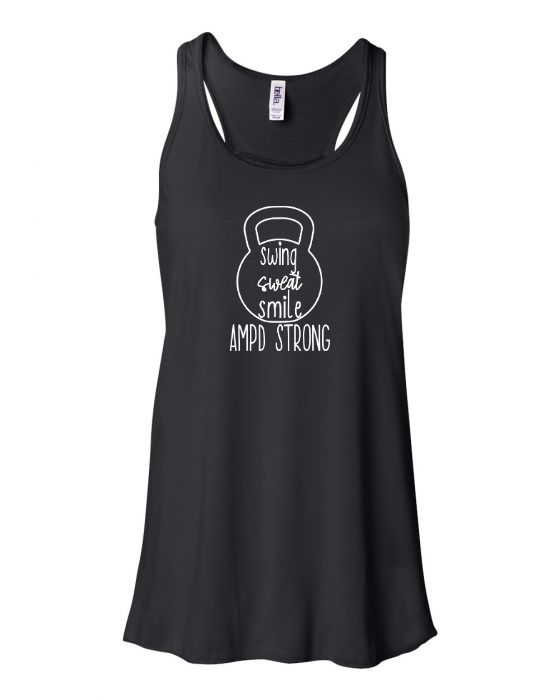 "Swing Sweat Smile" Flowy Racerback Tank (Women's)