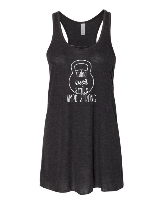 "Swing Sweat Smile" Flowy Racerback Tank (Women's)