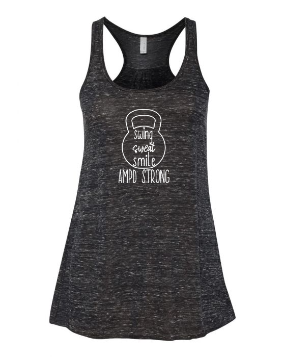 "Swing Sweat Smile" Flowy Racerback Tank (Women's)