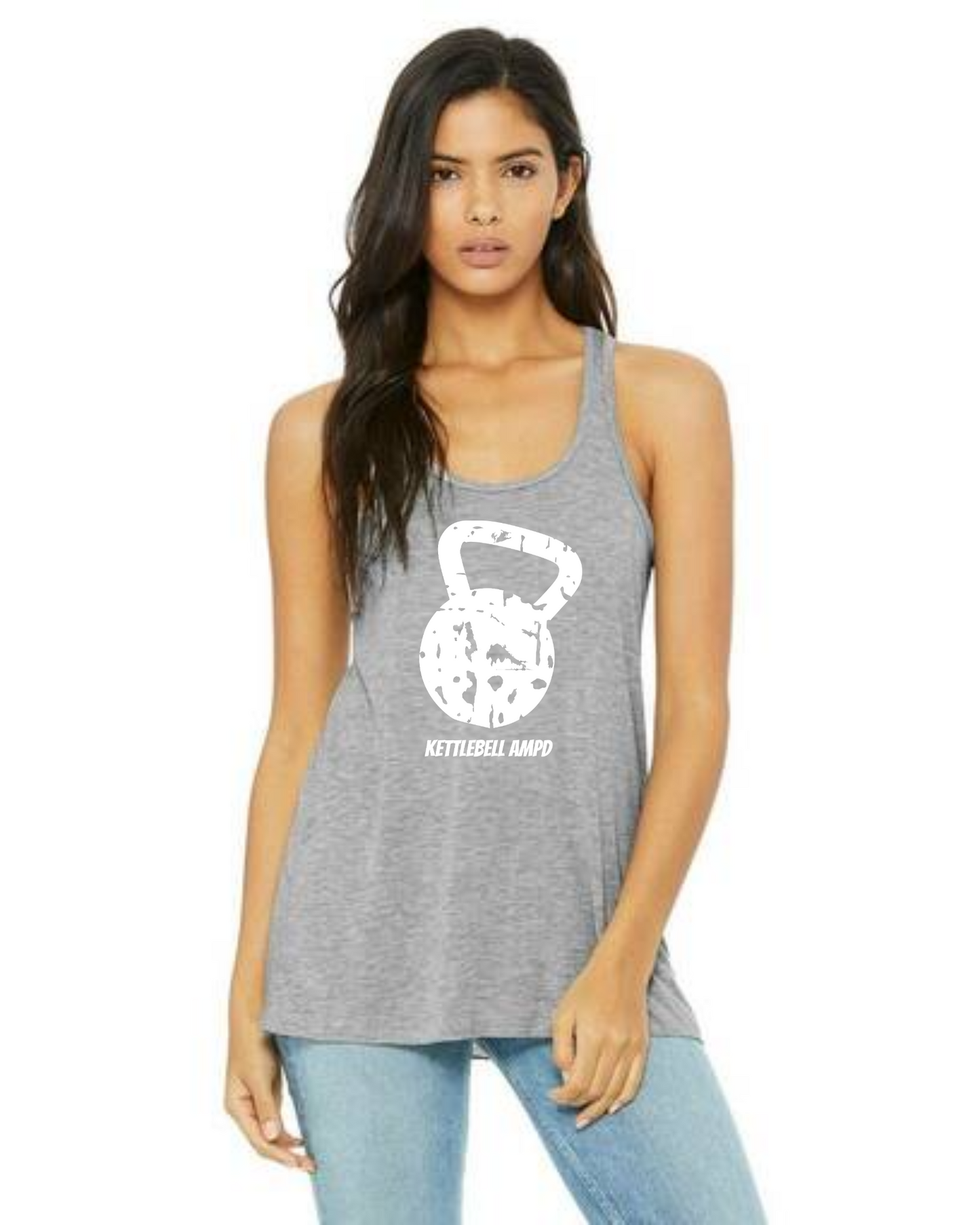 "Kettlebell Grunge"  Flowy Racerback Tank Top