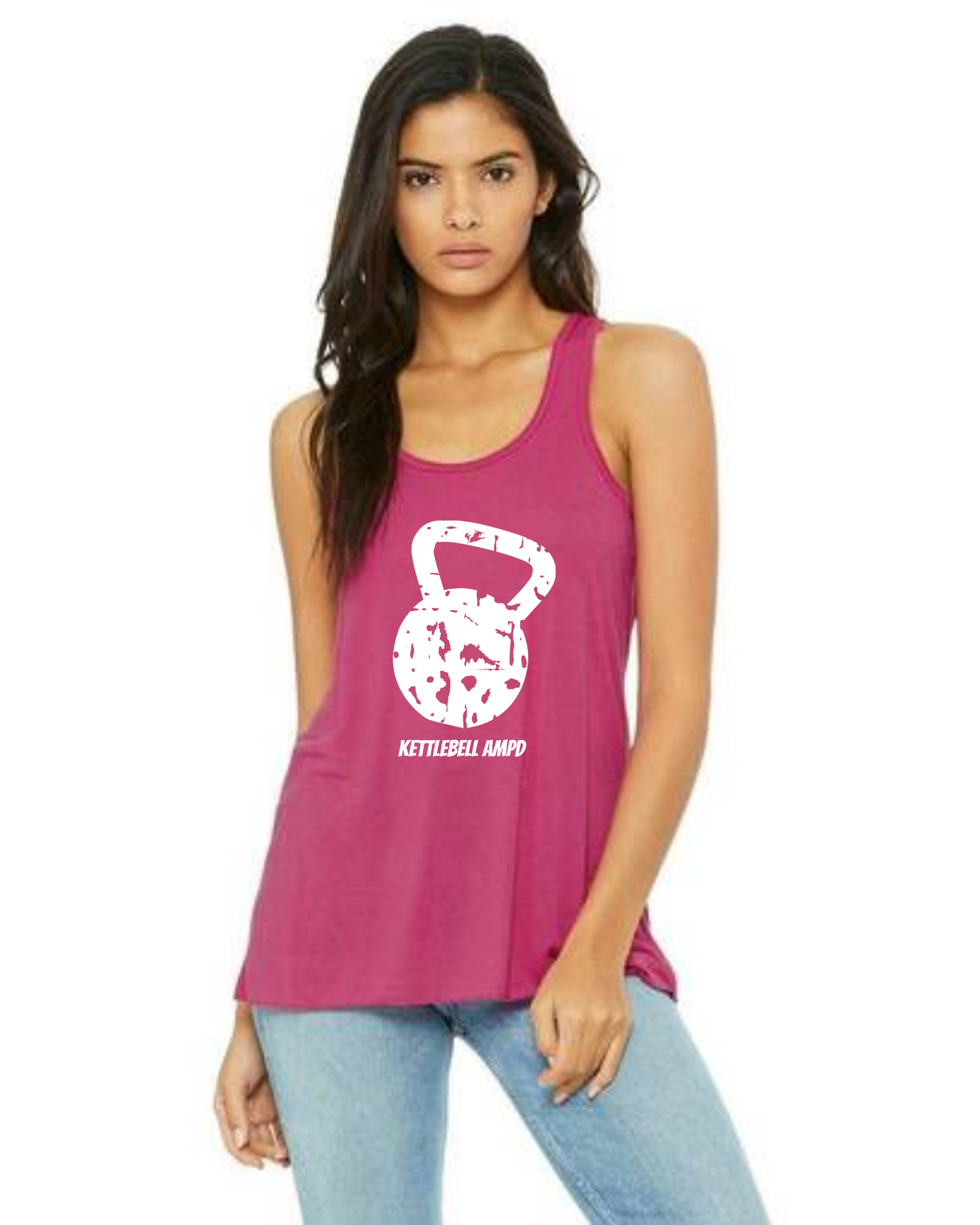 "Kettlebell Grunge"  Flowy Racerback Tank Top