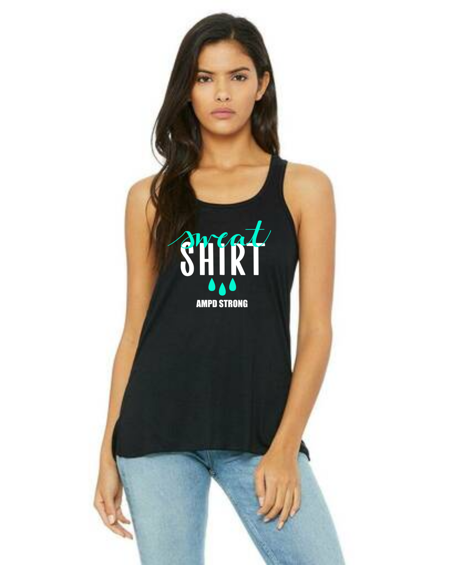 "Sweat Shirt"  Flowy Racerback Tank Top