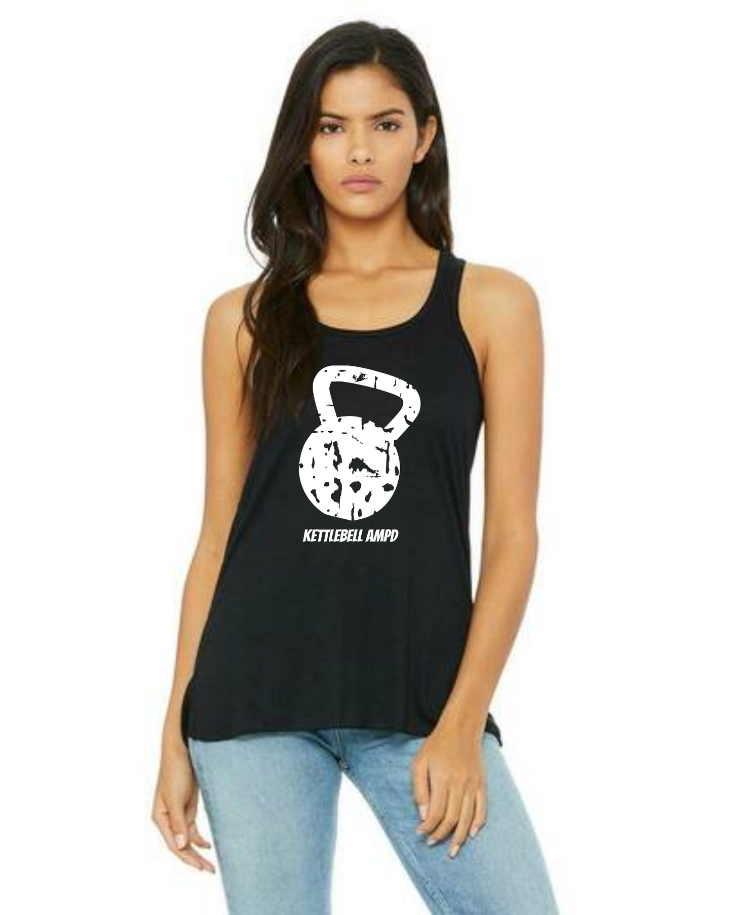 "Kettlebell Grunge"  Flowy Racerback Tank Top