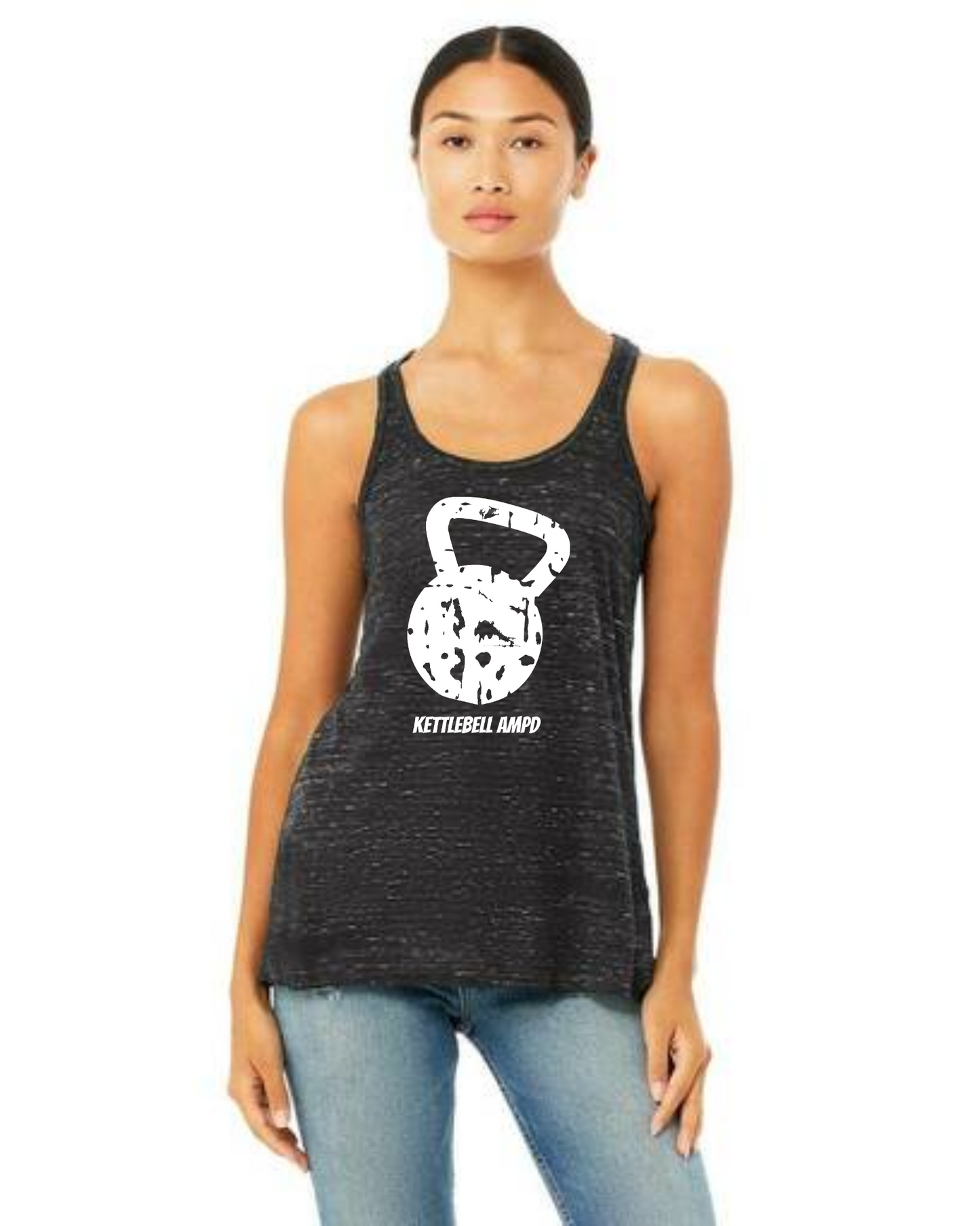 "Kettlebell Grunge"  Flowy Racerback Tank Top