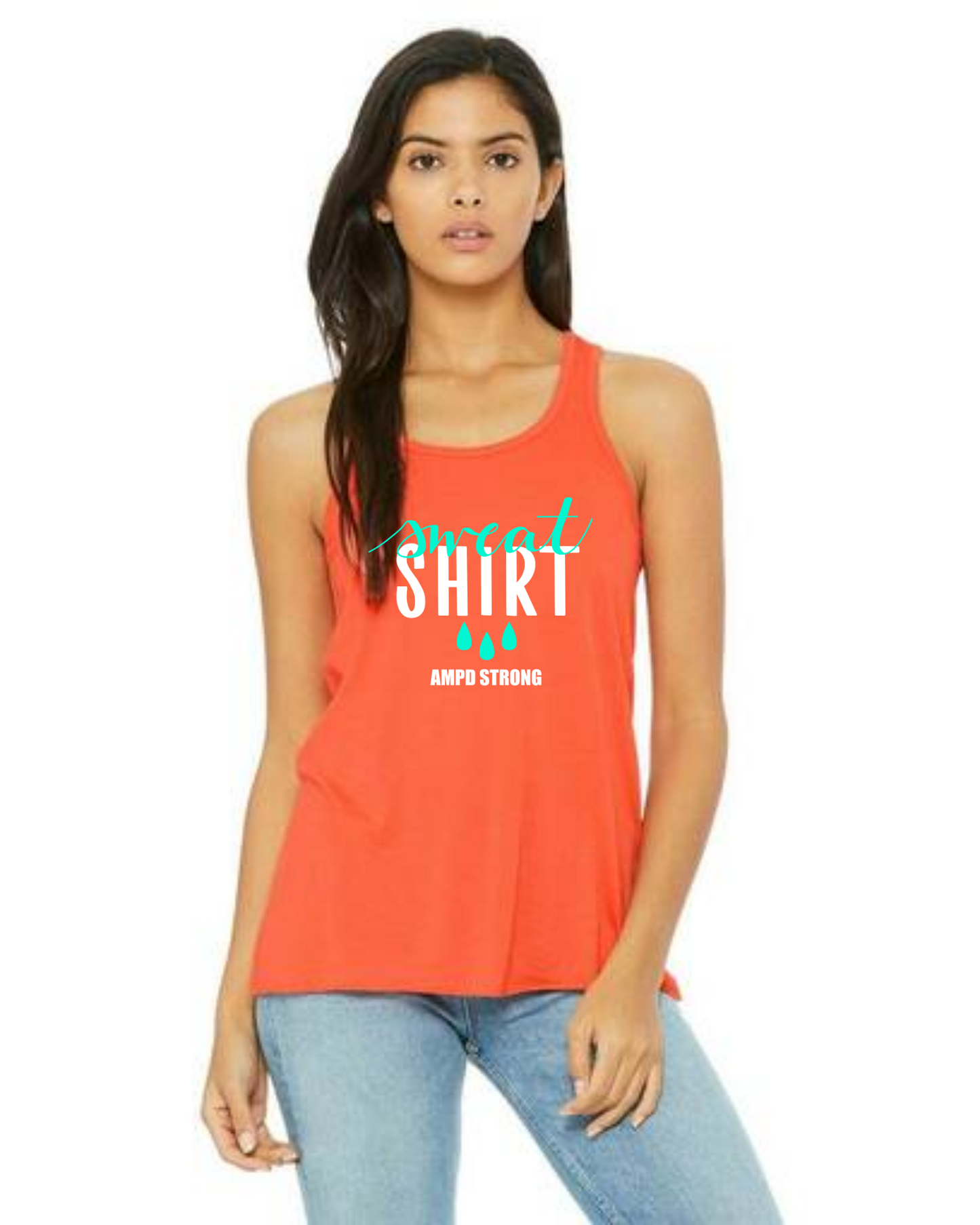 "Sweat Shirt"  Flowy Racerback Tank Top