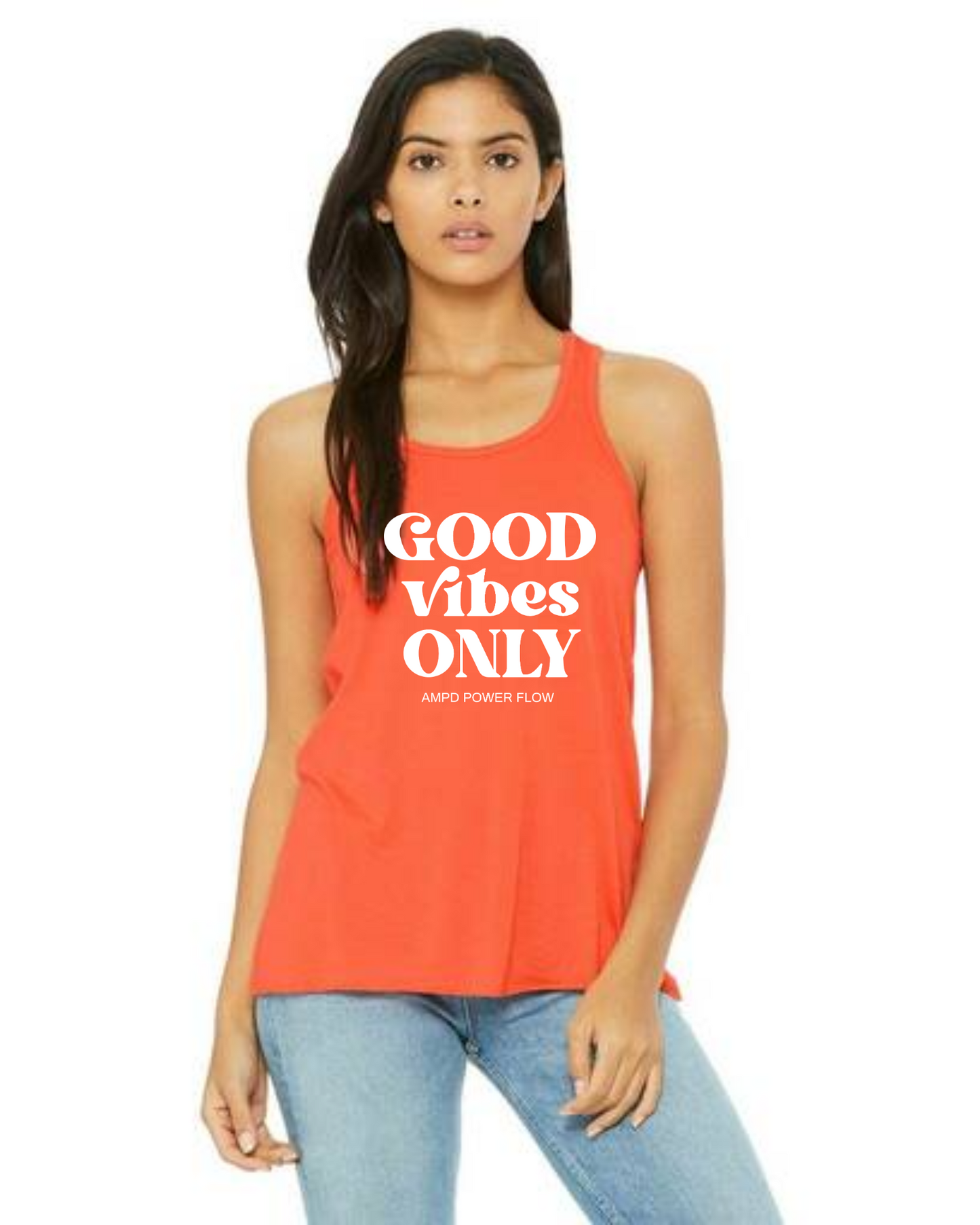 "Good Vibes Only"  Flowy Racerback Tank Top