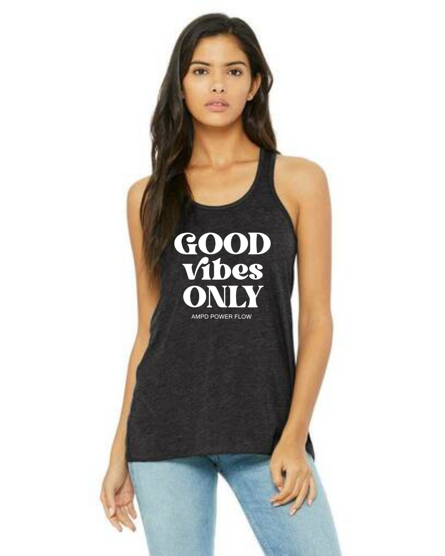 "Good Vibes Only"  Flowy Racerback Tank Top