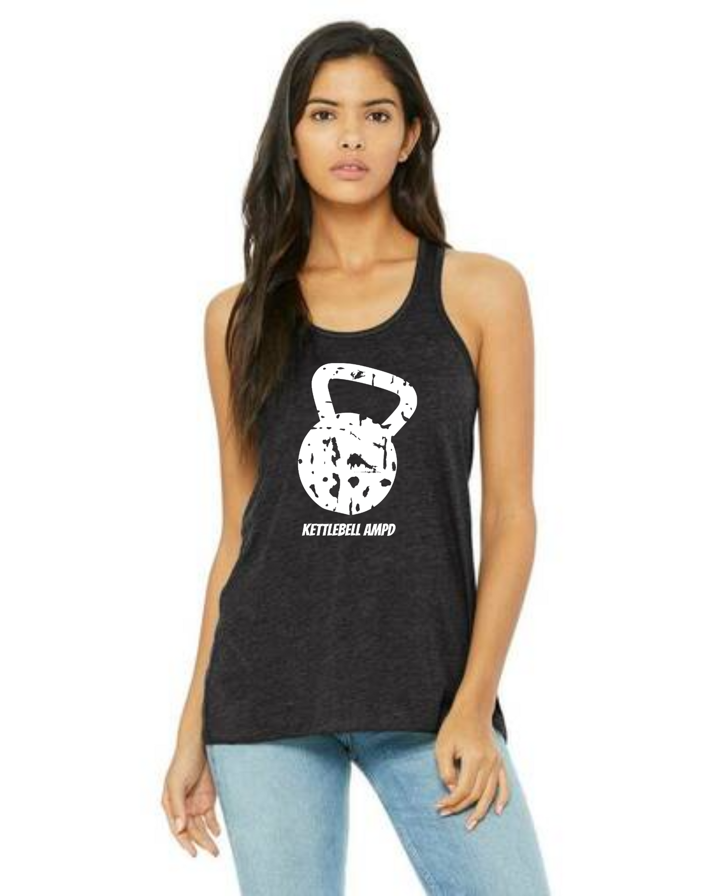 "Kettlebell Grunge"  Flowy Racerback Tank Top