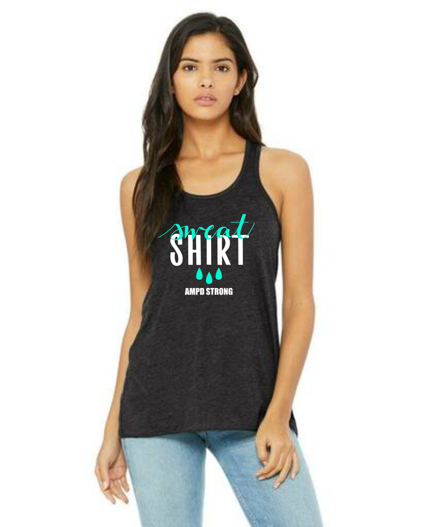 "Sweat Shirt"  Flowy Racerback Tank Top