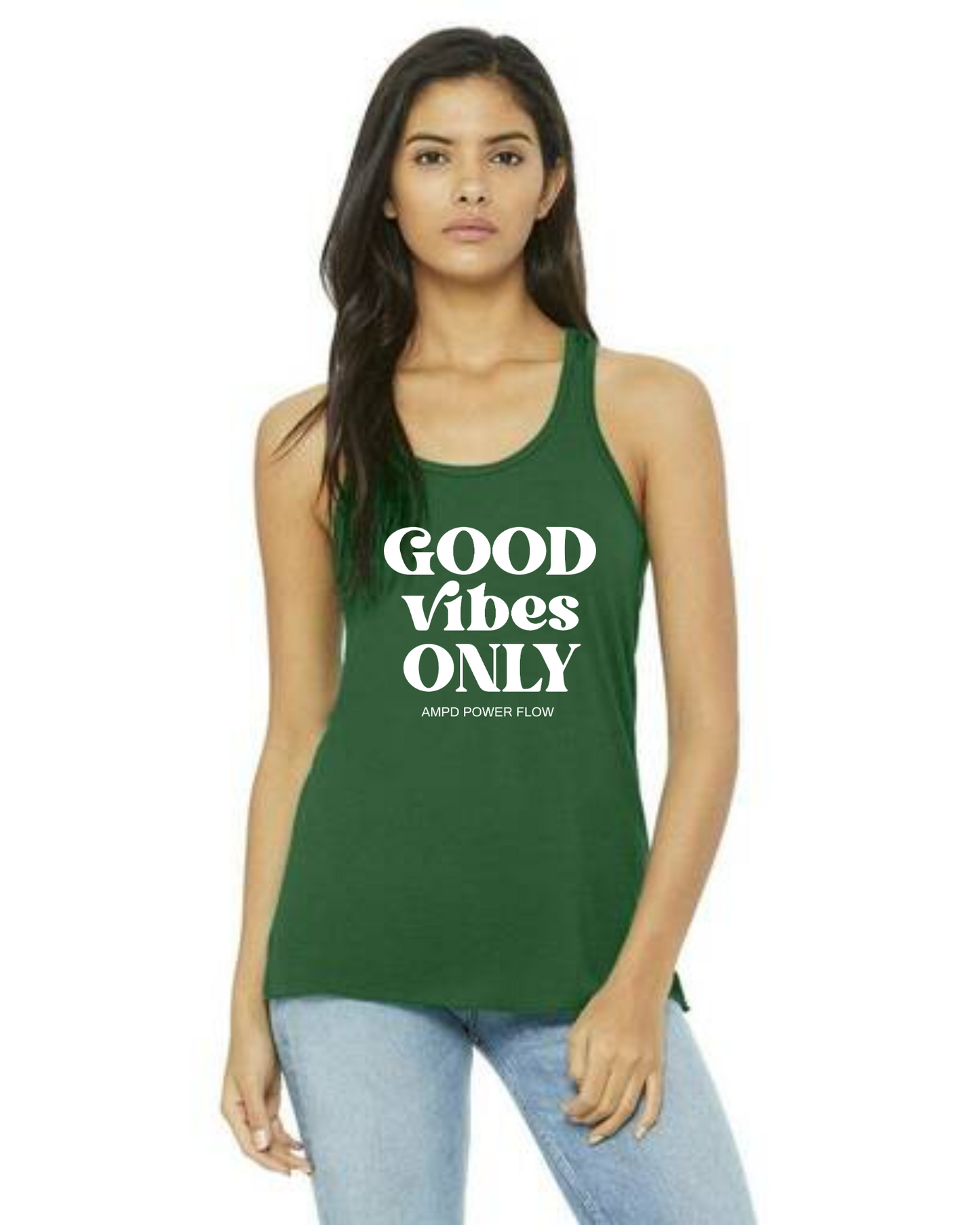 "Good Vibes Only"  Flowy Racerback Tank Top