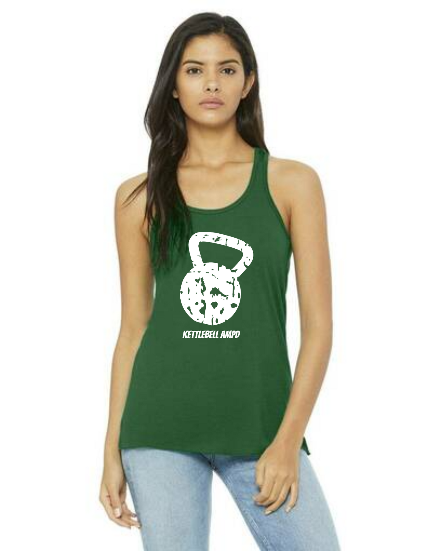 "Kettlebell Grunge"  Flowy Racerback Tank Top
