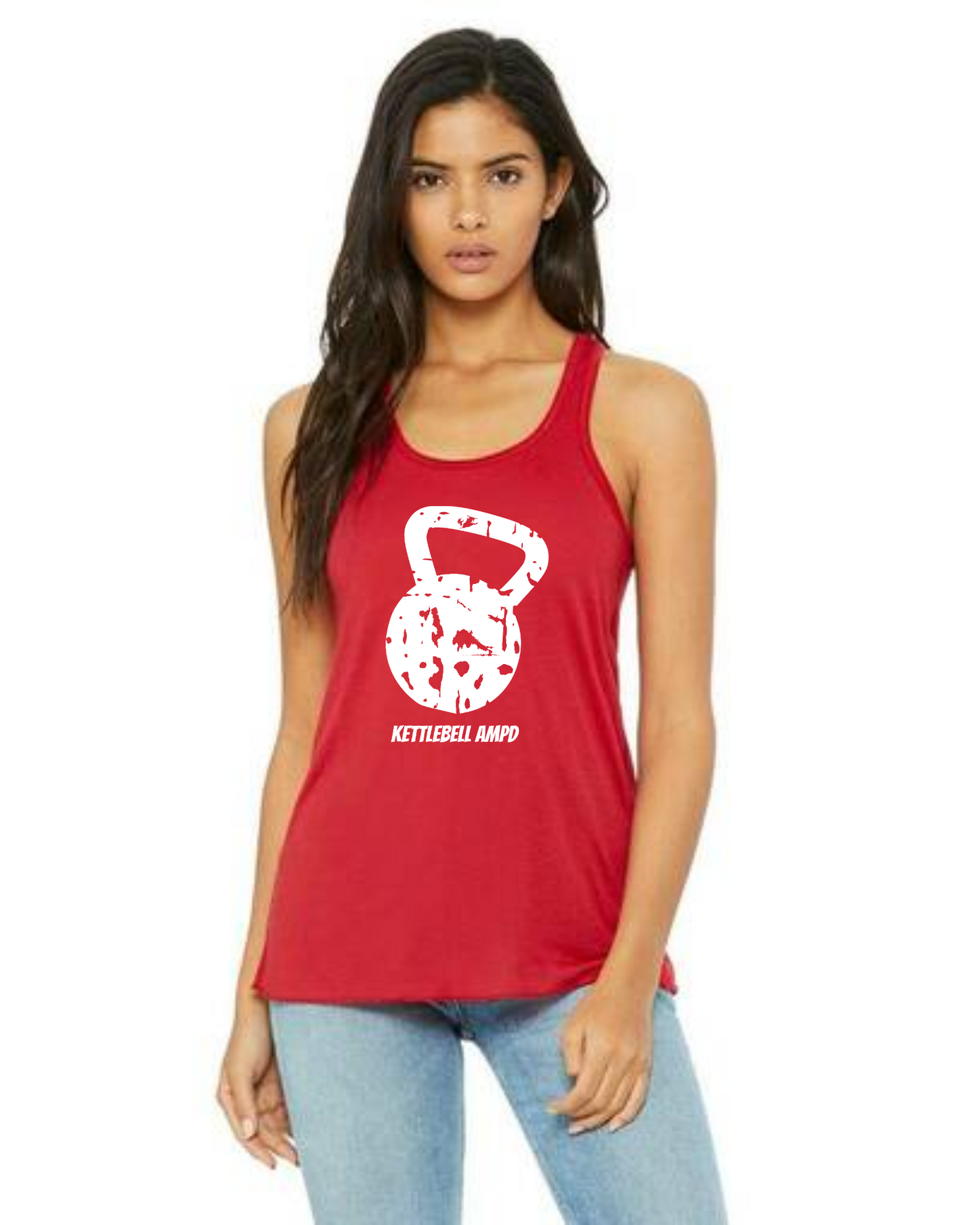 "Kettlebell Grunge"  Flowy Racerback Tank Top